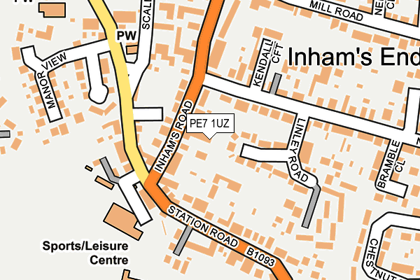PE7 1UZ map - OS OpenMap – Local (Ordnance Survey)