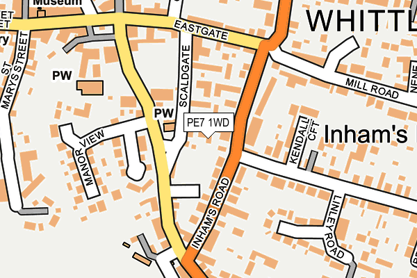 PE7 1WD map - OS OpenMap – Local (Ordnance Survey)