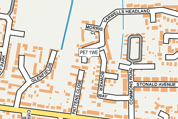 PE7 1WE map - OS OpenMap – Local (Ordnance Survey)