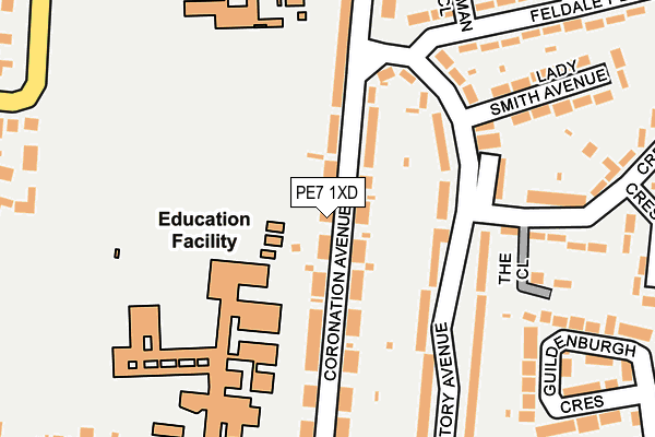 PE7 1XD map - OS OpenMap – Local (Ordnance Survey)