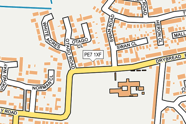 PE7 1XF map - OS OpenMap – Local (Ordnance Survey)