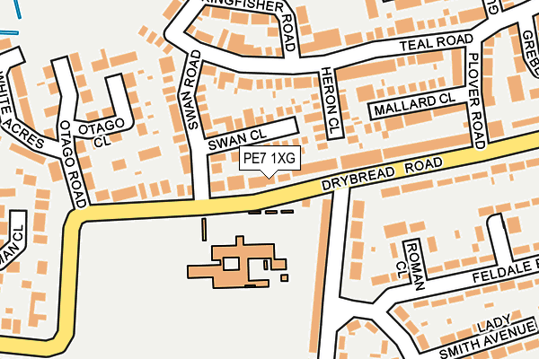 PE7 1XG map - OS OpenMap – Local (Ordnance Survey)