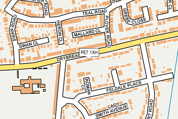 PE7 1XH map - OS OpenMap – Local (Ordnance Survey)