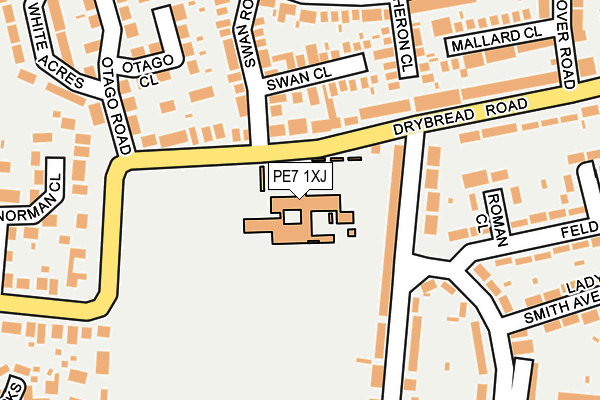 PE7 1XJ map - OS OpenMap – Local (Ordnance Survey)