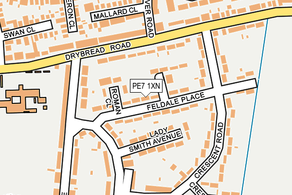 PE7 1XN map - OS OpenMap – Local (Ordnance Survey)