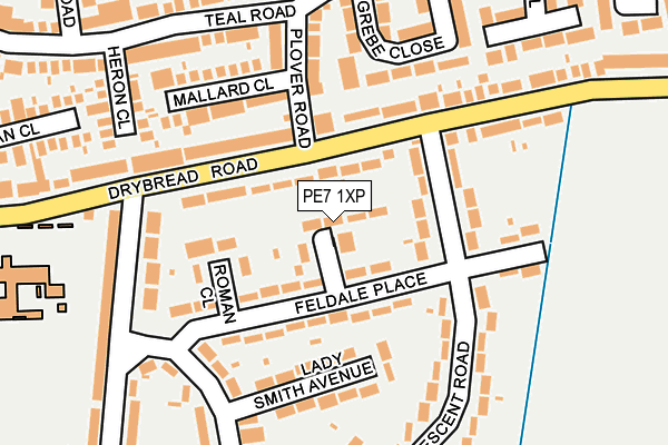 PE7 1XP map - OS OpenMap – Local (Ordnance Survey)