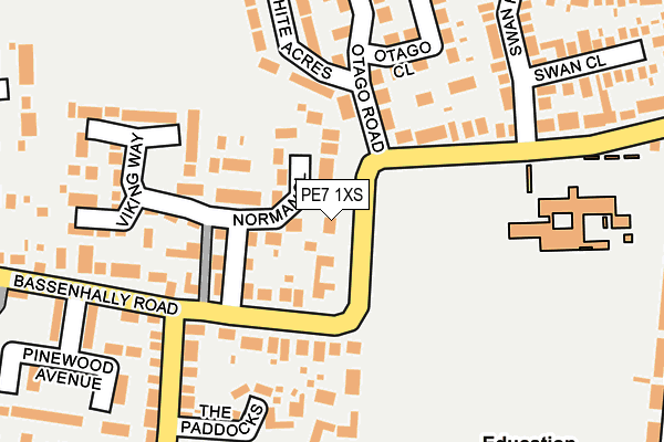 PE7 1XS map - OS OpenMap – Local (Ordnance Survey)