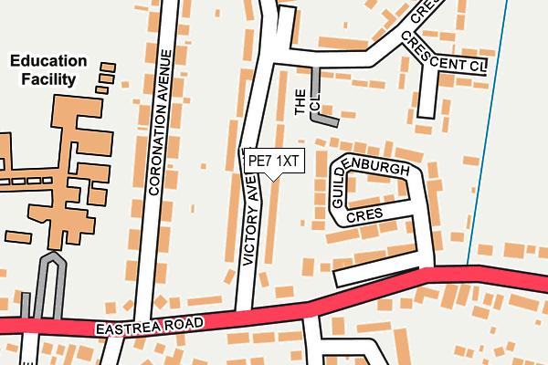 PE7 1XT map - OS OpenMap – Local (Ordnance Survey)