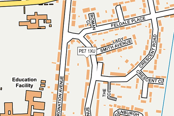 PE7 1XU map - OS OpenMap – Local (Ordnance Survey)