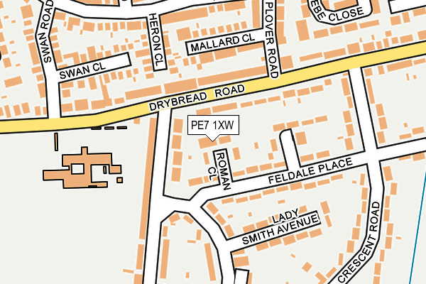 PE7 1XW map - OS OpenMap – Local (Ordnance Survey)