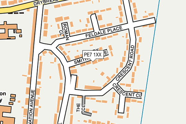 PE7 1XX map - OS OpenMap – Local (Ordnance Survey)