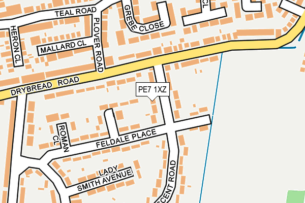 PE7 1XZ map - OS OpenMap – Local (Ordnance Survey)