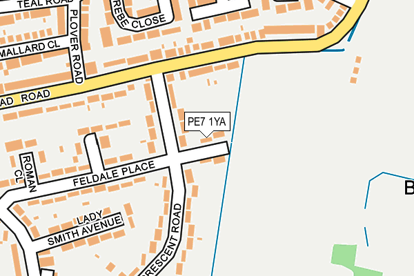 PE7 1YA map - OS OpenMap – Local (Ordnance Survey)