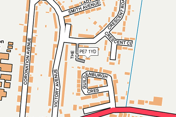 PE7 1YD map - OS OpenMap – Local (Ordnance Survey)