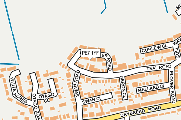 PE7 1YF map - OS OpenMap – Local (Ordnance Survey)
