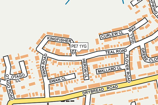 PE7 1YG map - OS OpenMap – Local (Ordnance Survey)