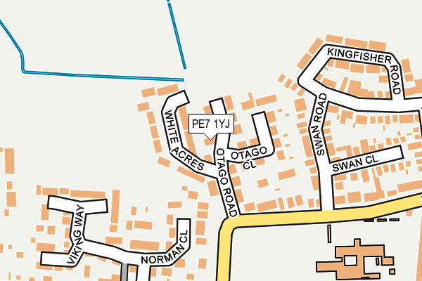 PE7 1YJ map - OS OpenMap – Local (Ordnance Survey)