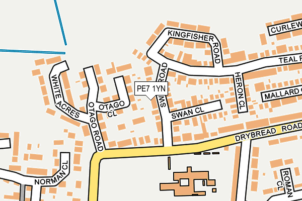 PE7 1YN map - OS OpenMap – Local (Ordnance Survey)