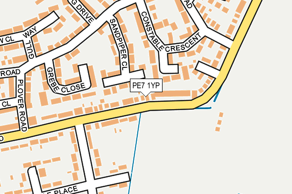 PE7 1YP map - OS OpenMap – Local (Ordnance Survey)
