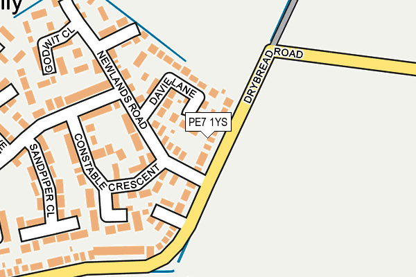 PE7 1YS map - OS OpenMap – Local (Ordnance Survey)