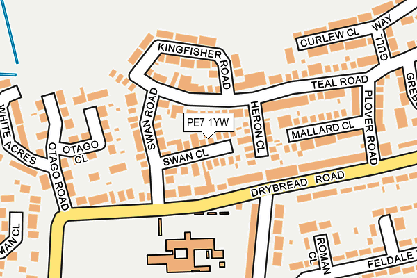 PE7 1YW map - OS OpenMap – Local (Ordnance Survey)