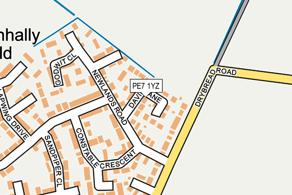 PE7 1YZ map - OS OpenMap – Local (Ordnance Survey)