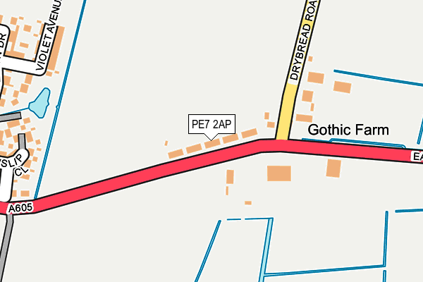 PE7 2AP map - OS OpenMap – Local (Ordnance Survey)