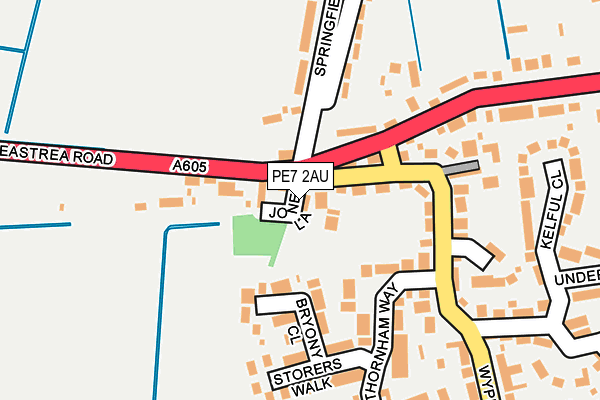 PE7 2AU map - OS OpenMap – Local (Ordnance Survey)
