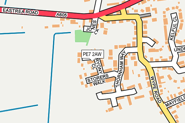 PE7 2AW map - OS OpenMap – Local (Ordnance Survey)
