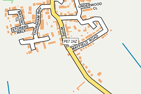 PE7 2AZ map - OS OpenMap – Local (Ordnance Survey)