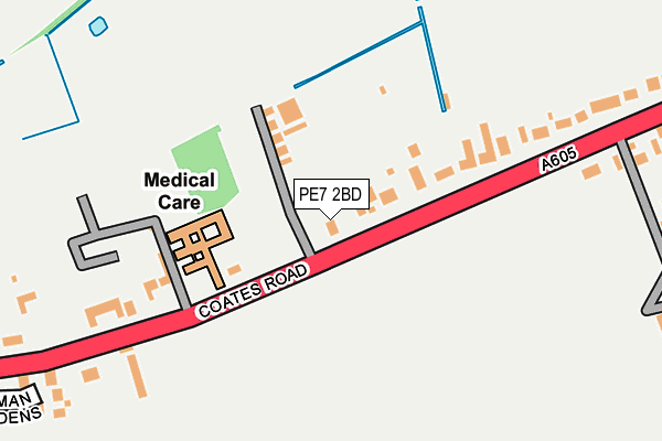 PE7 2BD map - OS OpenMap – Local (Ordnance Survey)