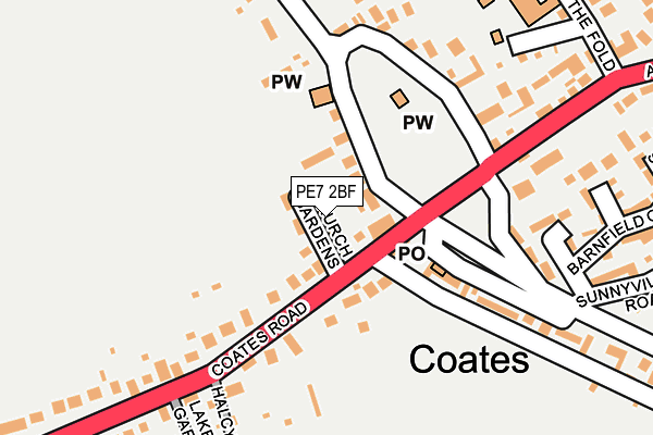 PE7 2BF map - OS OpenMap – Local (Ordnance Survey)