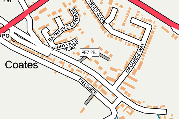 PE7 2BJ map - OS OpenMap – Local (Ordnance Survey)