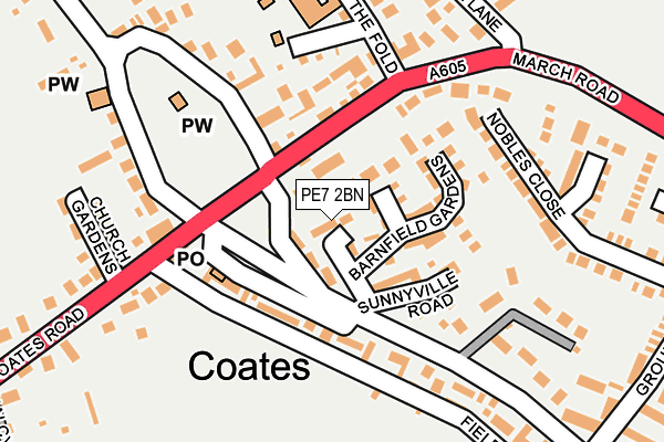 PE7 2BN map - OS OpenMap – Local (Ordnance Survey)