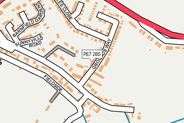 PE7 2BS map - OS OpenMap – Local (Ordnance Survey)