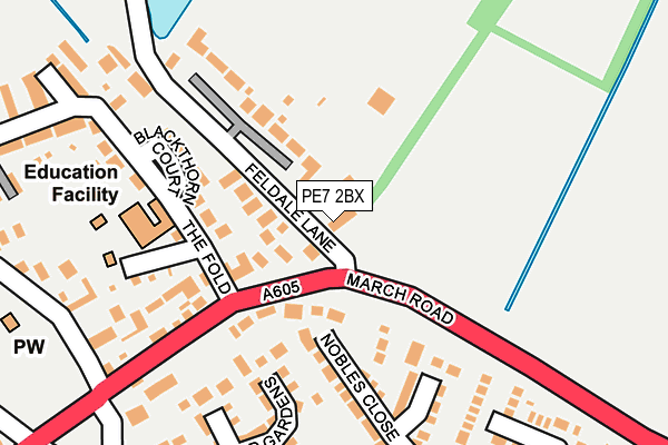 PE7 2BX map - OS OpenMap – Local (Ordnance Survey)