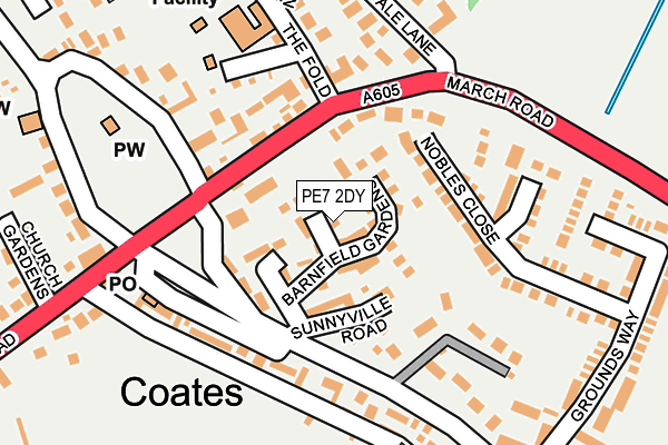 PE7 2DY map - OS OpenMap – Local (Ordnance Survey)