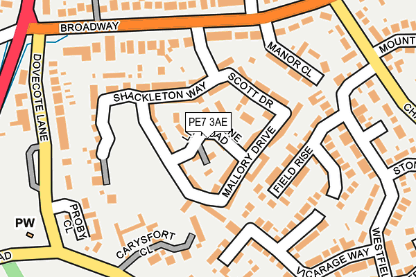 PE7 3AE map - OS OpenMap – Local (Ordnance Survey)