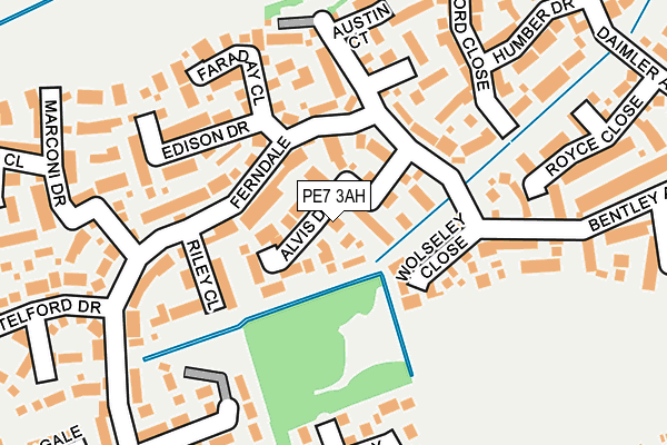 PE7 3AH map - OS OpenMap – Local (Ordnance Survey)