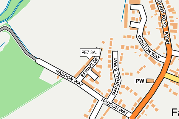 PE7 3AJ map - OS OpenMap – Local (Ordnance Survey)
