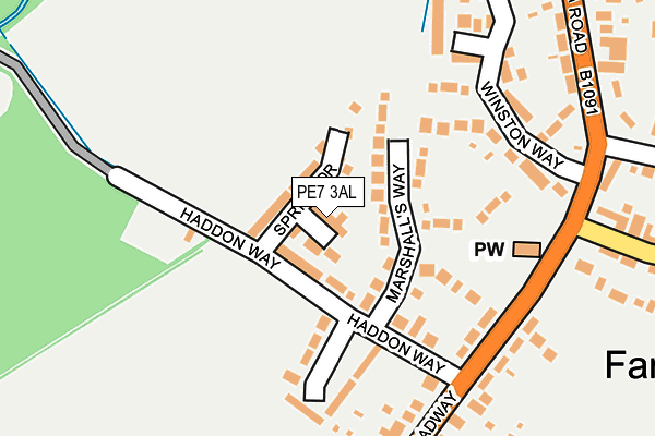 PE7 3AL map - OS OpenMap – Local (Ordnance Survey)