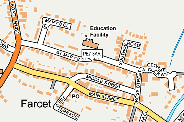 PE7 3AR map - OS OpenMap – Local (Ordnance Survey)