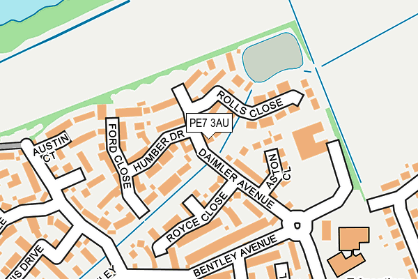 PE7 3AU map - OS OpenMap – Local (Ordnance Survey)