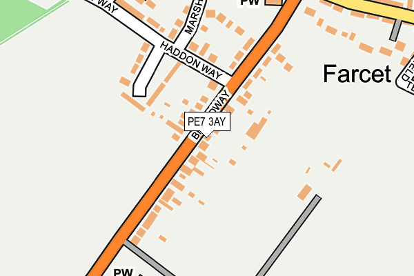 PE7 3AY map - OS OpenMap – Local (Ordnance Survey)