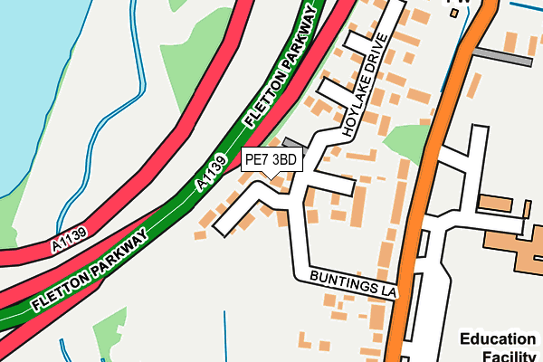 PE7 3BD map - OS OpenMap – Local (Ordnance Survey)