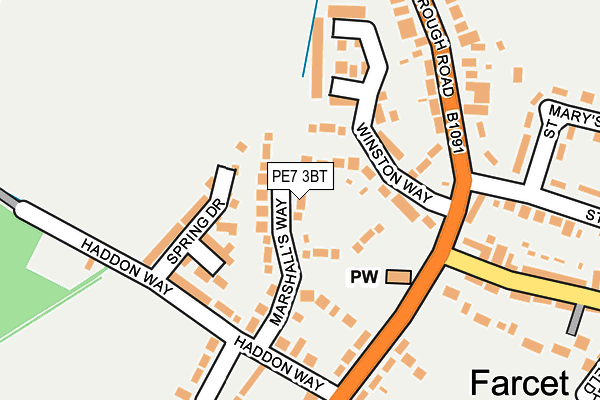 PE7 3BT map - OS OpenMap – Local (Ordnance Survey)