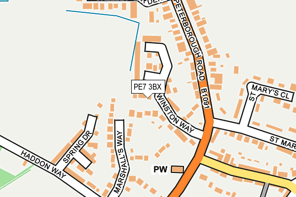 PE7 3BX map - OS OpenMap – Local (Ordnance Survey)