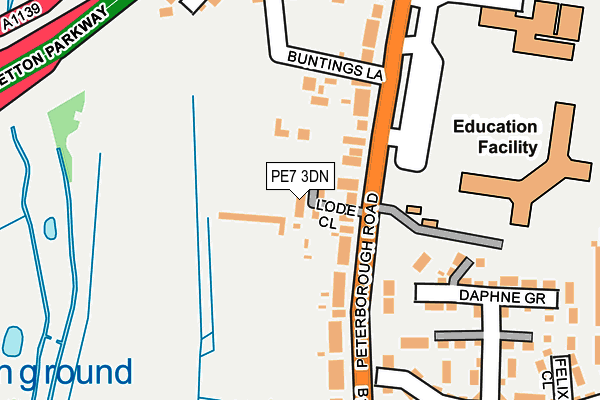 PE7 3DN map - OS OpenMap – Local (Ordnance Survey)