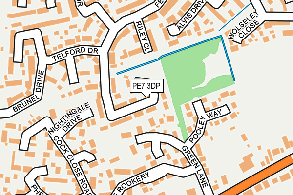 PE7 3DP map - OS OpenMap – Local (Ordnance Survey)