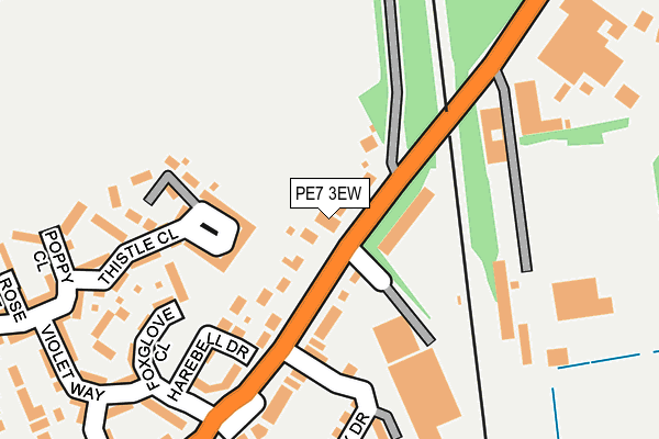 PE7 3EW map - OS OpenMap – Local (Ordnance Survey)